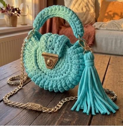 Bohemian Womens Solid-Colored Fabric-Strap Crochet Bag 9