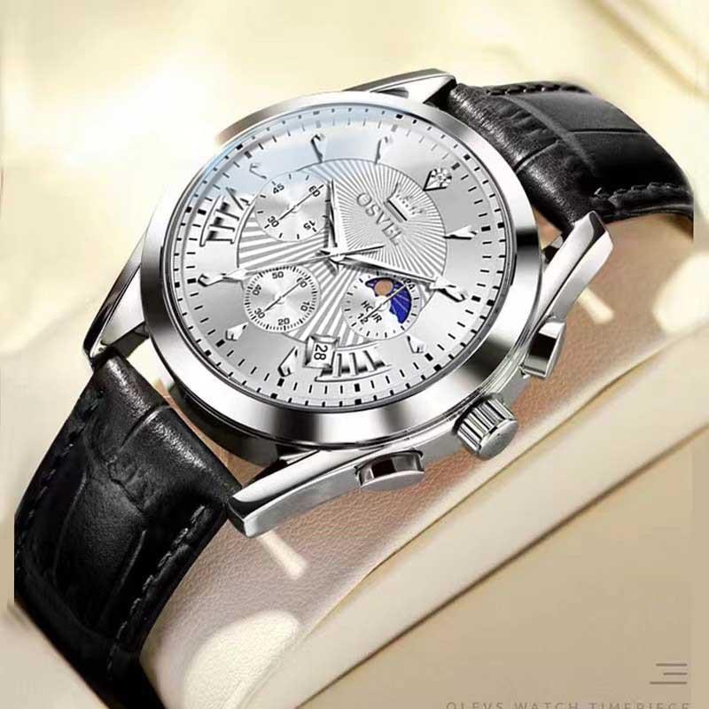 Men's Multi-functional Fashion Quartz Business Steel Belt Wrist Watch 18