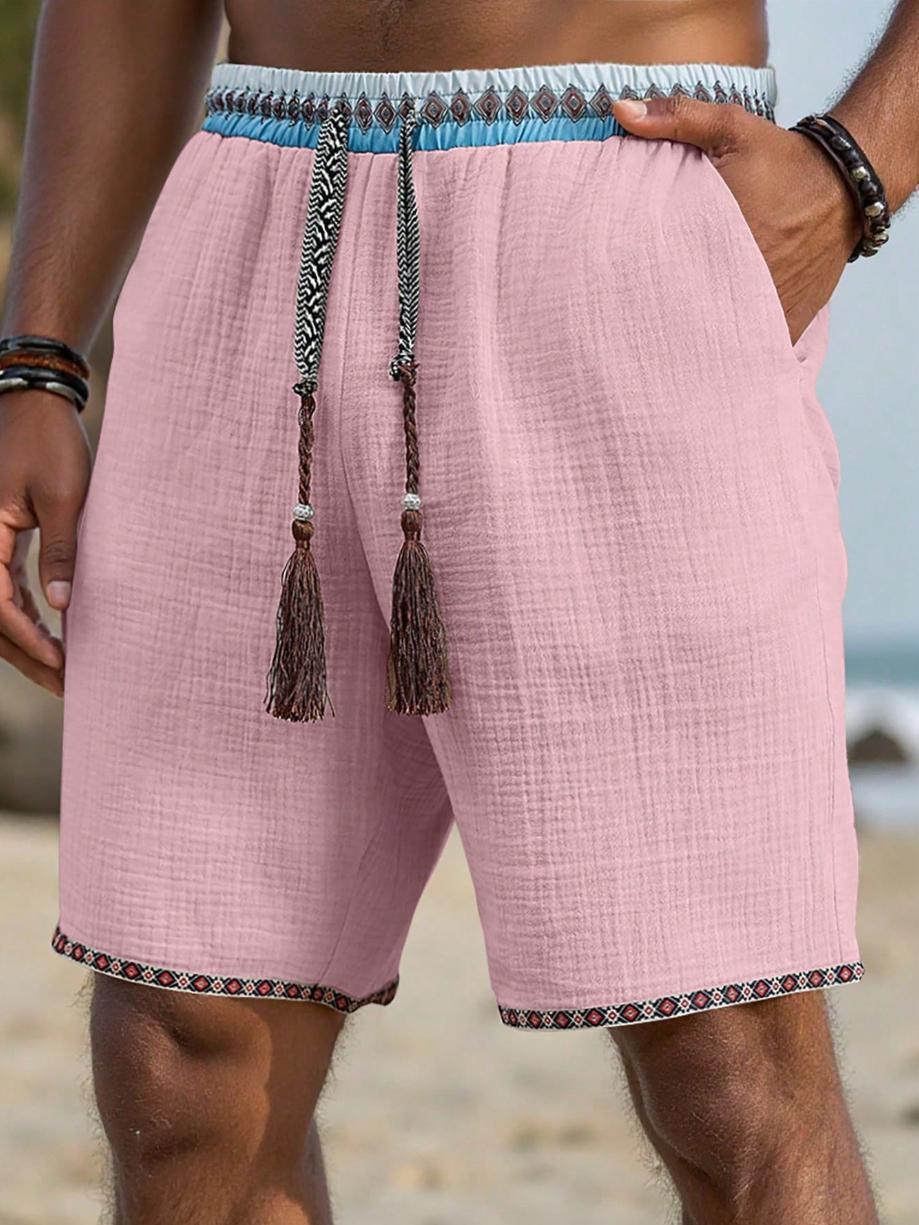 Loose-fitting Breathable Beach Pants With A Trendy Ethnic-style Drawstring Design 8