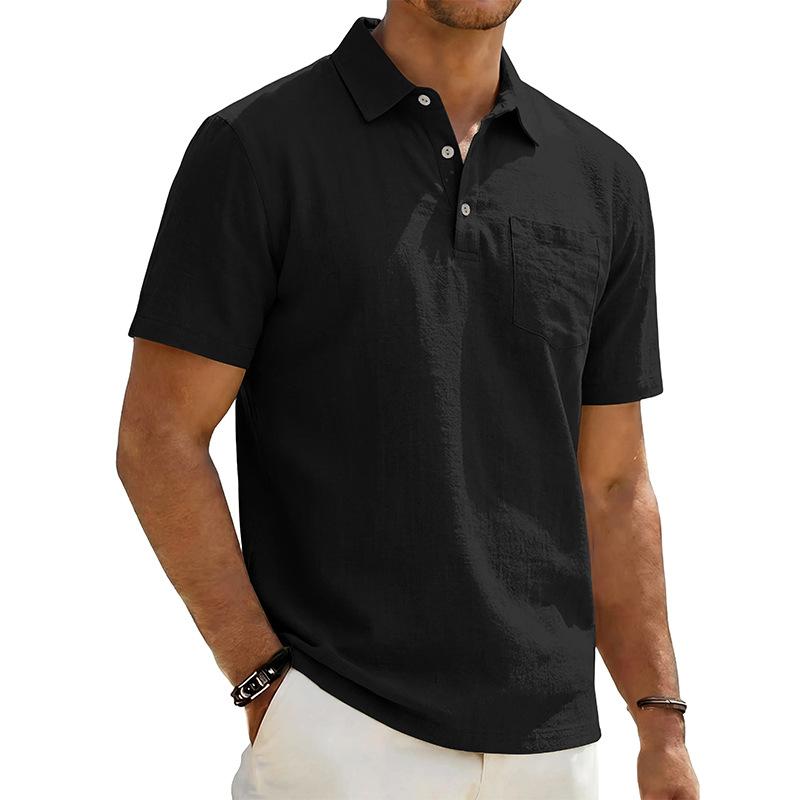Men's Beach Linen Polo Shirt, Loose-Fit, Casual, Minimalist 7