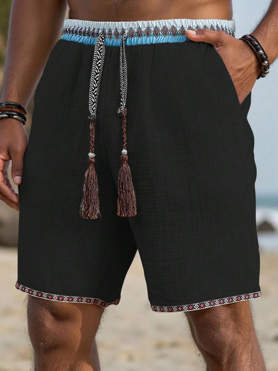 Loose-fitting Breathable Beach Pants With A Trendy Ethnic-style Drawstring Design 7