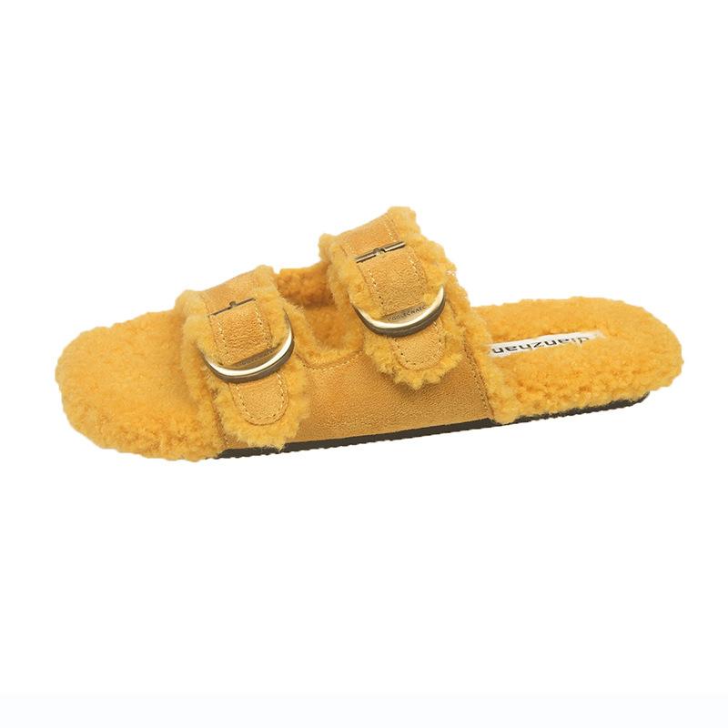 Flat Soled Lambswool Birkie Slippers For Women 7