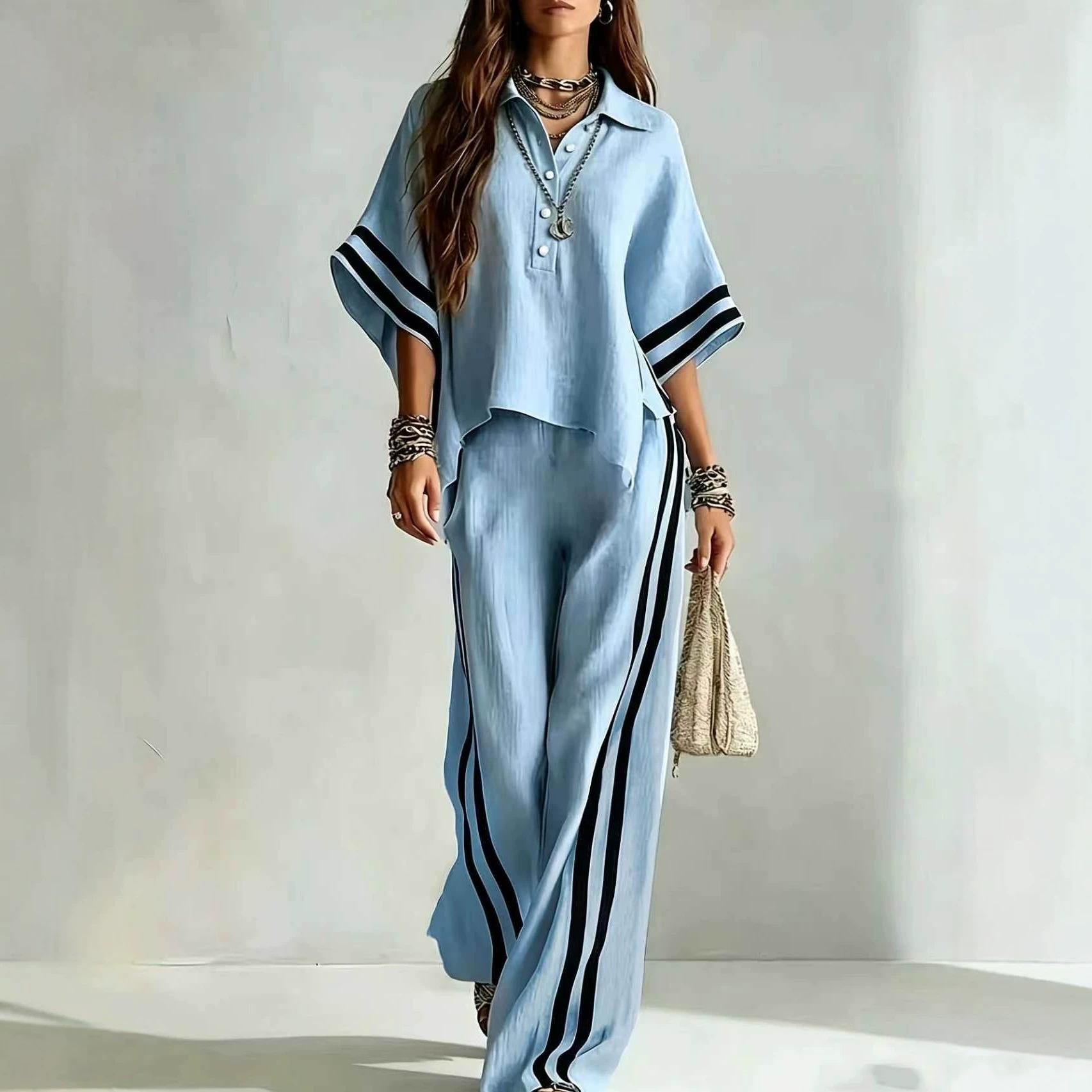 Short-sleeve Shirt And Loose-fitting Trousers Two-piece Set 3