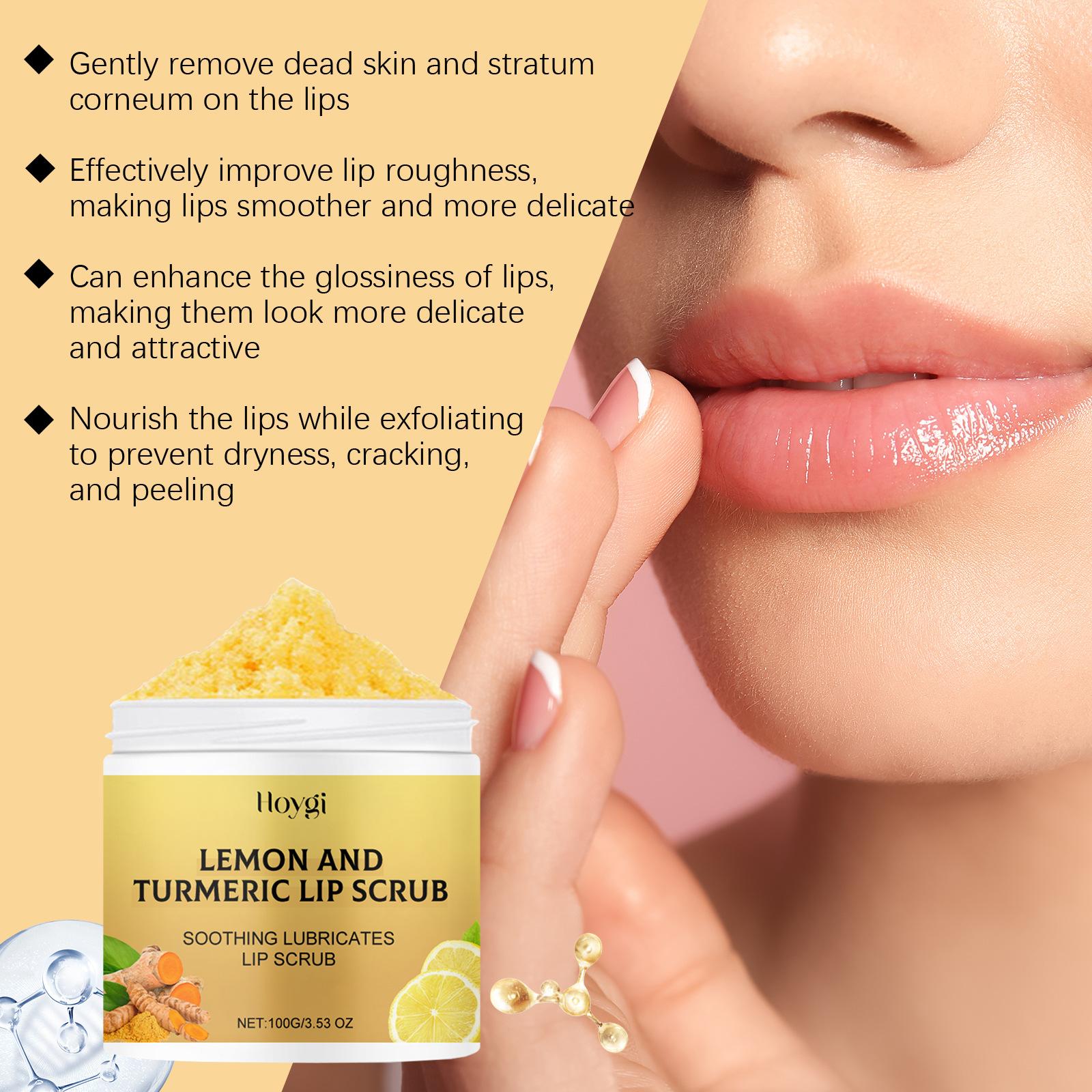 Turmeric Lemon Lip Scrub Cream Moisturizing And Drying 4