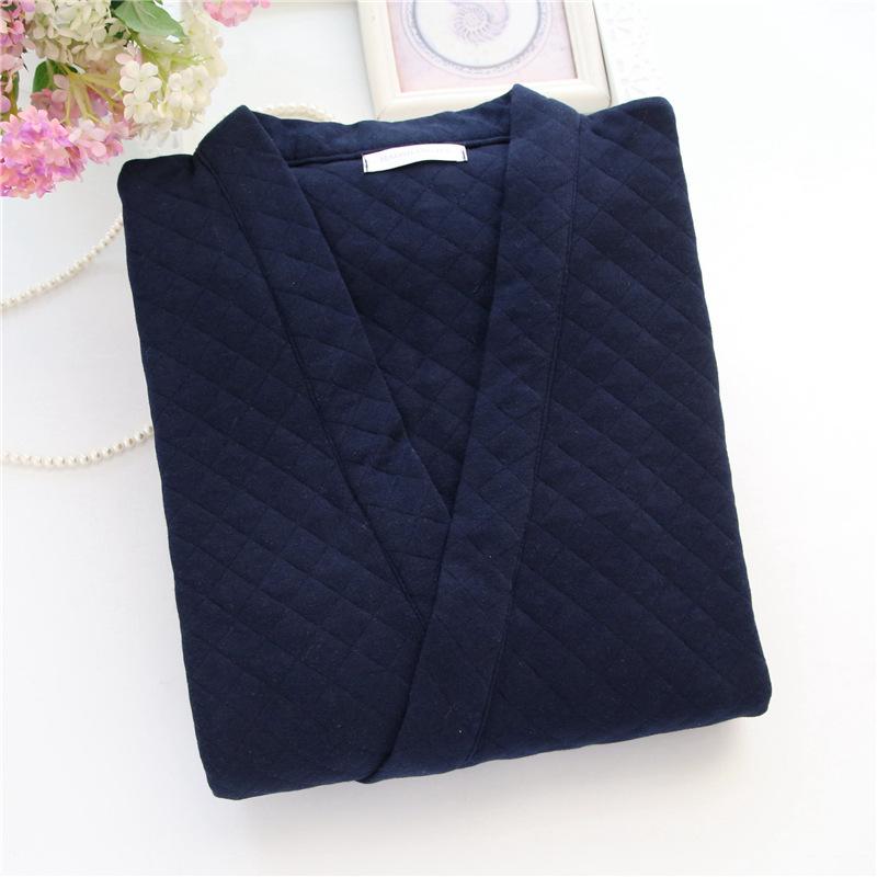 New Autumn Winter Mens Japanese-Style Pure Cotton Air-Layer Loungewear Set 7