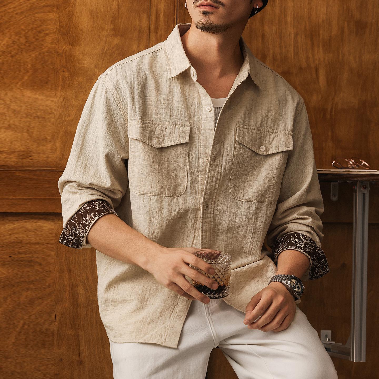 Old Money Style Vintage Linen Shirt