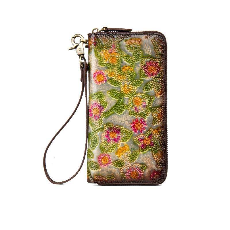 Womens Embossed Distressed Large-Capacity Vintage Wallet 6