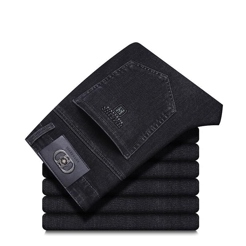 High-end Mens Straight-leg, Relaxed-fit, Plus-size Business Casual Jeans 5