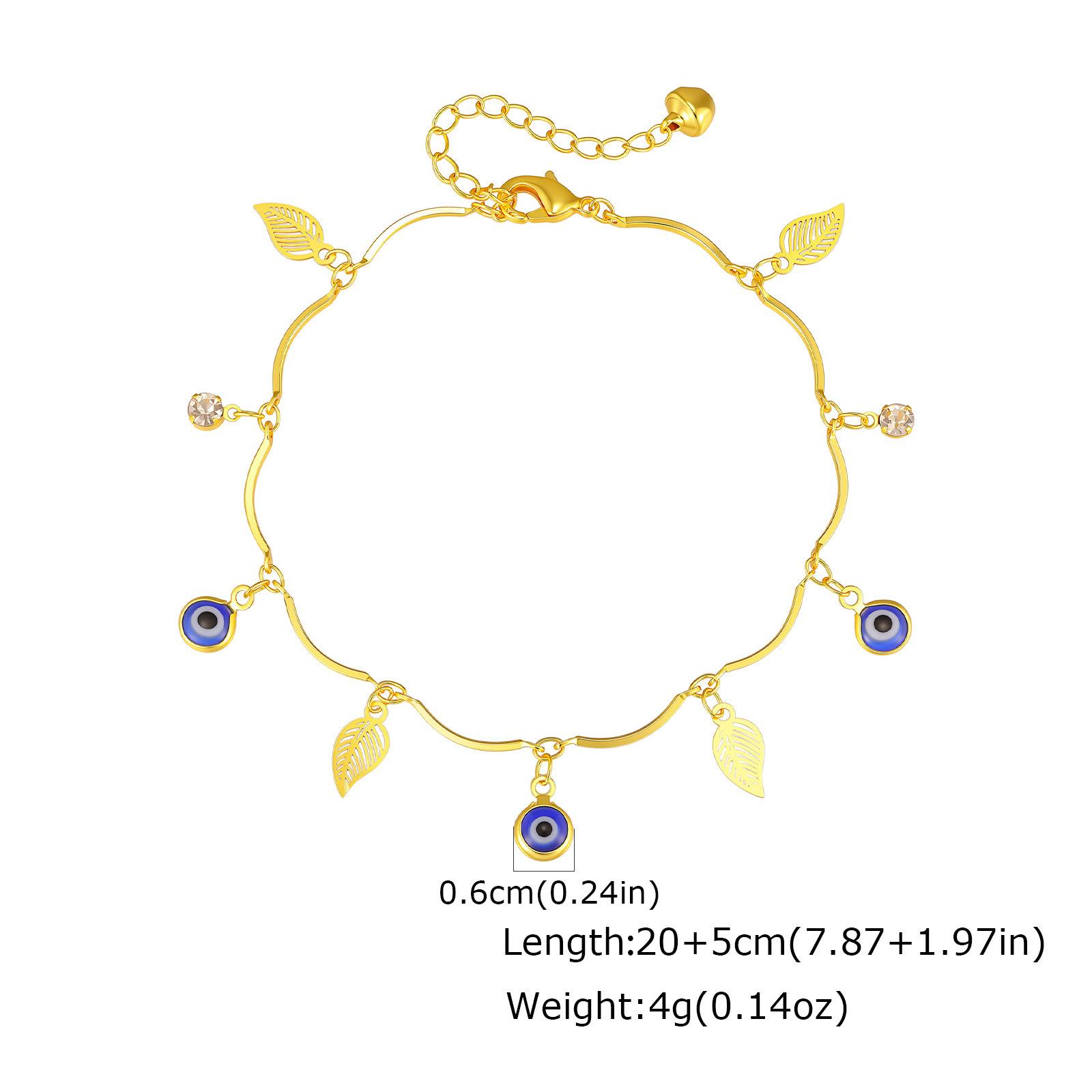 Resort-style Copper Devil-eye Butterfly Zircon Anklet 8