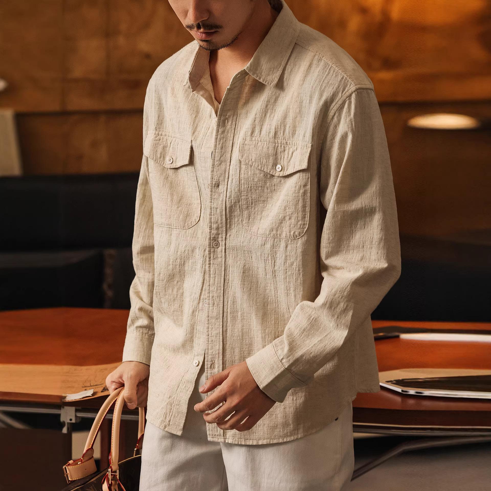 Old Money Style Vintage Linen Shirt 4