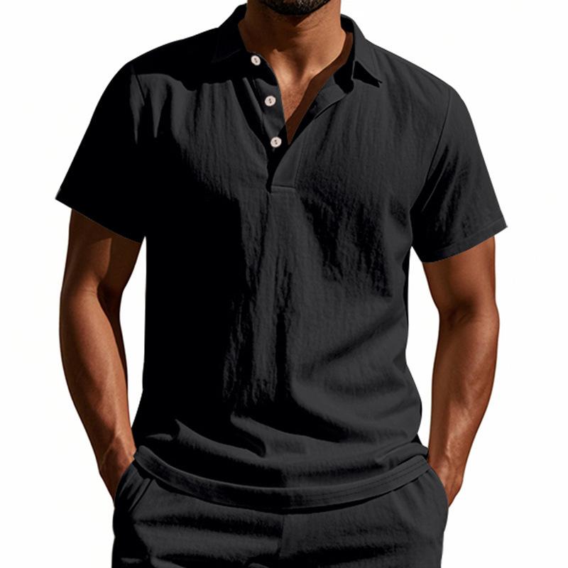 Breathable Linen Casual Short-Sleeve Polo Shirt 4
