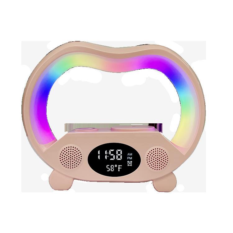 New 6 In 1 Smart Remote Control Bluetooth-compatible Ambience Intelligent LED Table Lamp Multi-function Wireless Charger Night Light Bluetooth-compatible Speaker 9