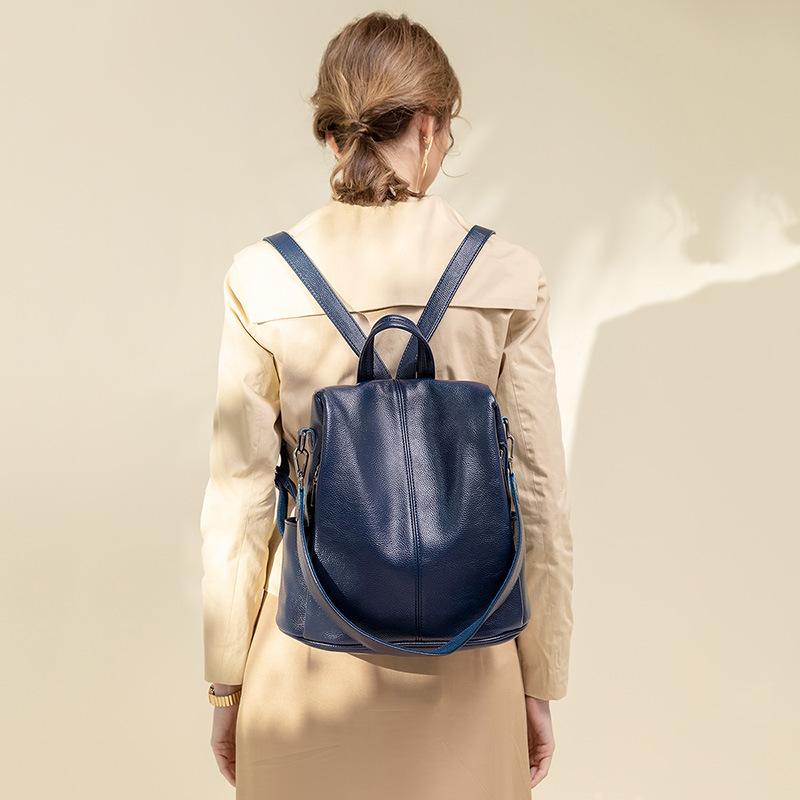 Versatile Large-Capacity Anti-Theft Bag Soft Leather Backpack 4