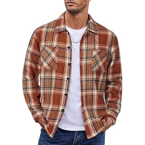Button Up Casual Retro AutumnWinter Mens Shirt 5