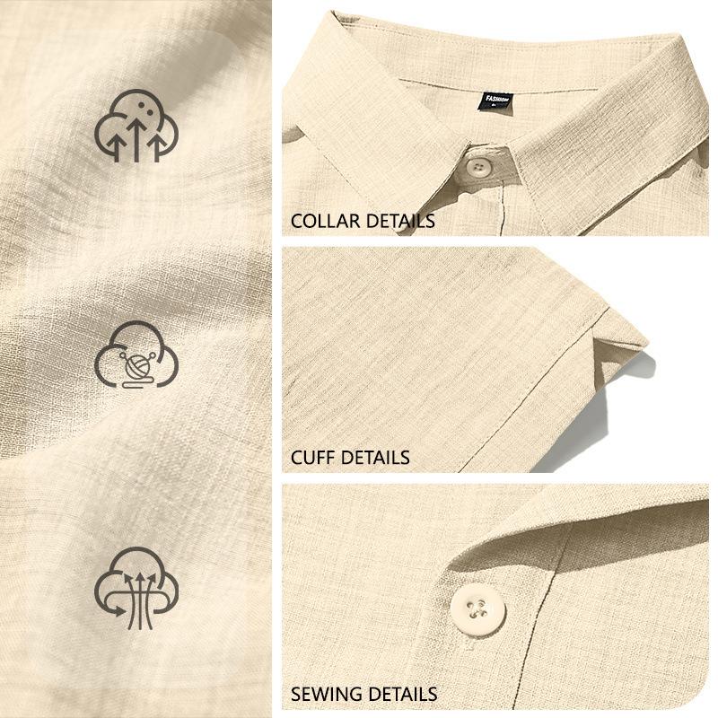 Mens Quick-Dry Short-Sleeve Breathable Solid-Color Lapel Casual Business Shirt 3