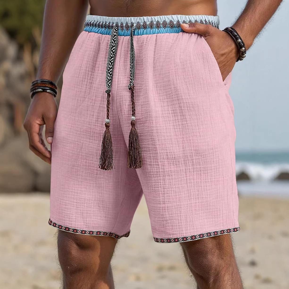 Loose-fitting Breathable Beach Pants With A Trendy Ethnic-style Drawstring Design 3