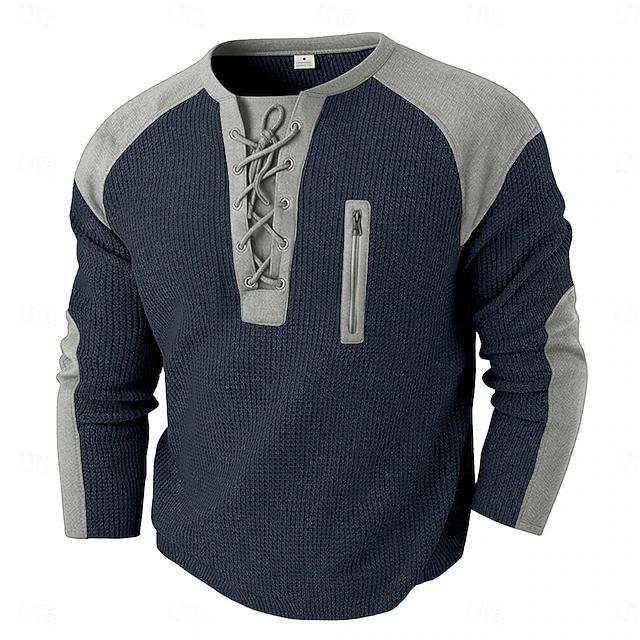 Mens Color-Block Long-Sleeve Sports Sweatshirt 4