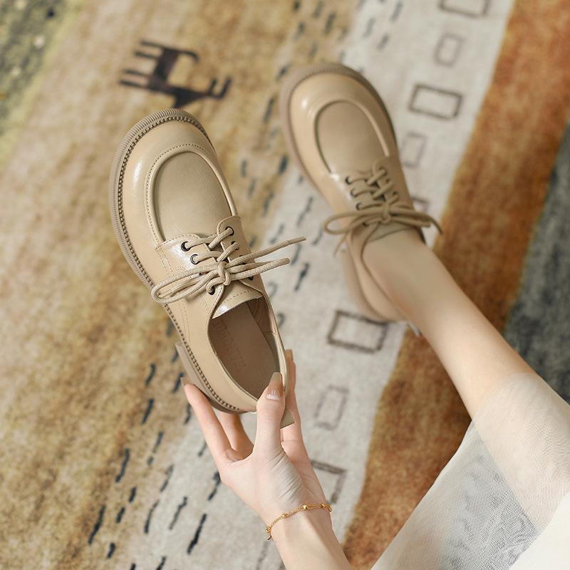 Versatile Soft-soled British-style Lace-up Leather Shoes For Women 6