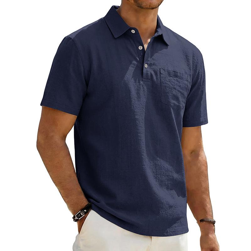 Men's Beach Linen Polo Shirt, Loose-Fit, Casual, Minimalist 9