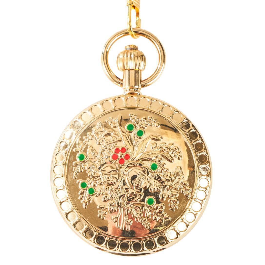 Camellia Automatic Mechanical Pocket Old Shanghai Style Classic Flip-Open Pendant Watch For Ladies 5