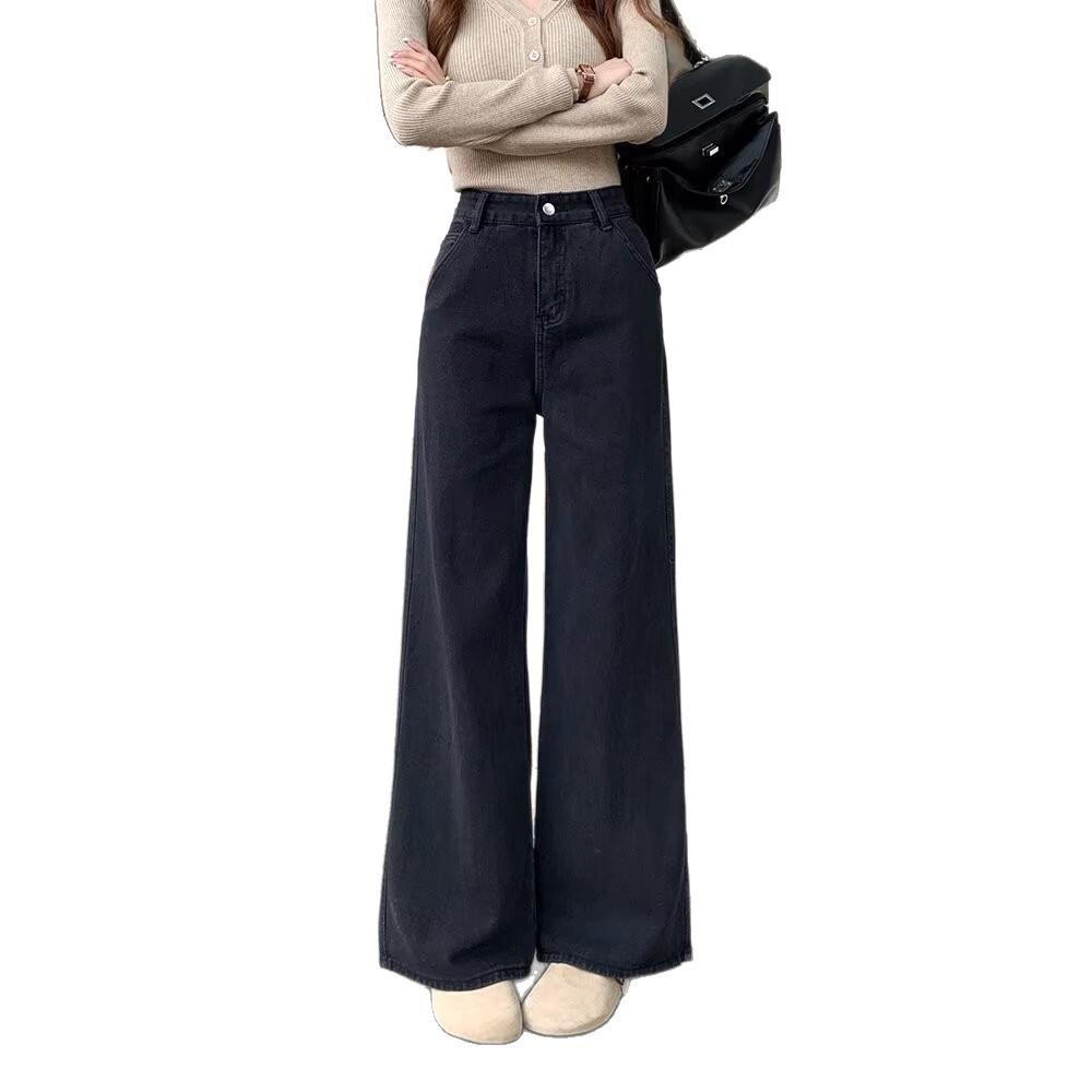 Black High Waisted Wide Leg Jeans 5
