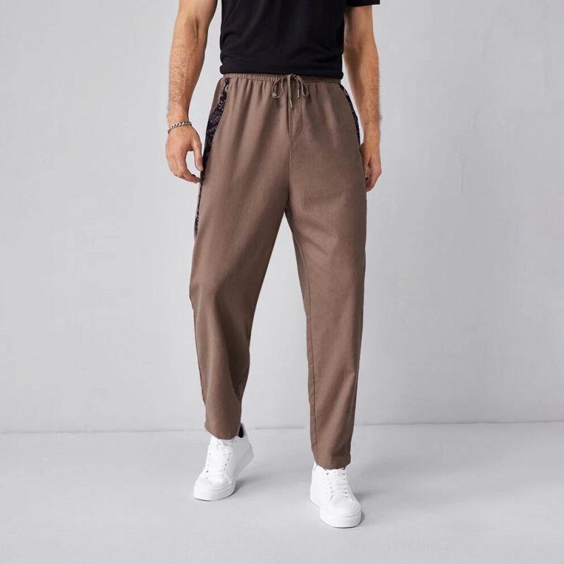 Mens Casual Pants, Fashionable Solid-color With Elastic Waist And Drawstring 7