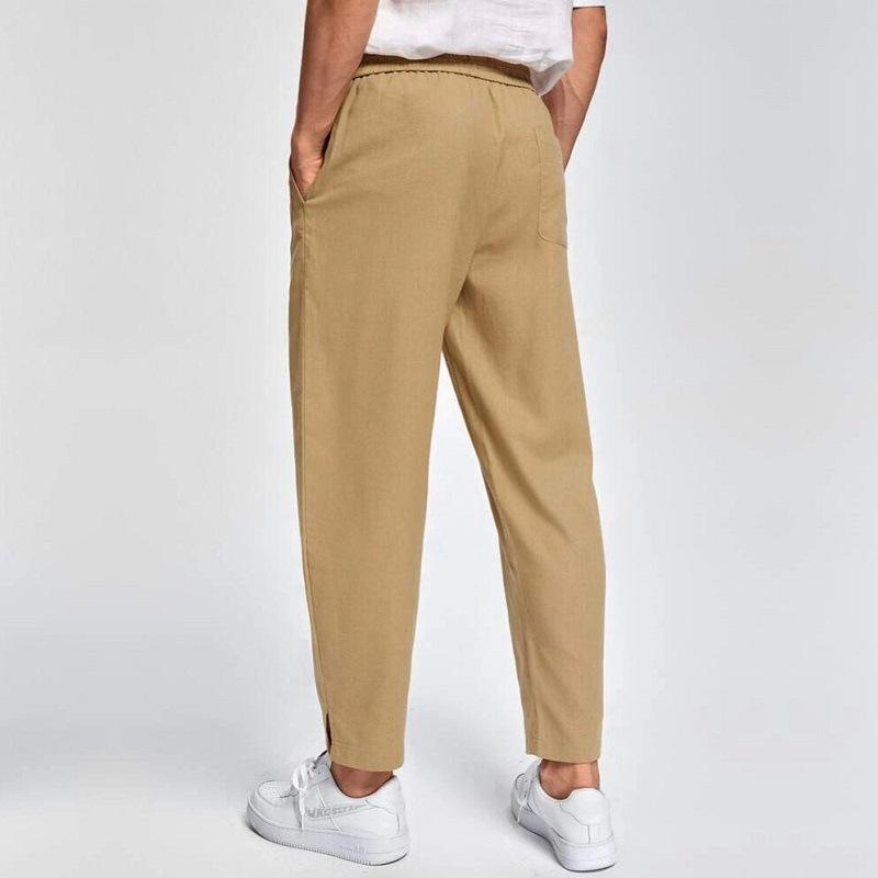 Mens Casual Pants, Fashionable Solid-color With Elastic Waist And Drawstring 4