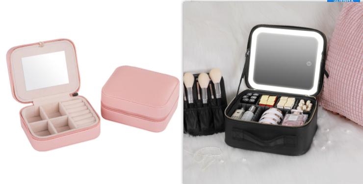Smart LED Cosmetic Case With Mirror Cosmetic Bag Large Capacity Fashion Portable Storage Bag Travel Makeup Bags 11