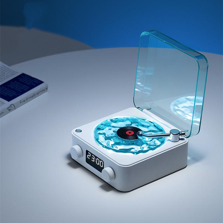 Retro Turntable Speaker Wireless Bluetooth-compatible 5.0 Vinyl Record Player Stereo Sound With White Noise RGB Projection Lamp Effect 7