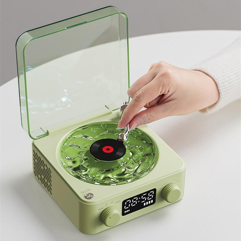 Retro Turntable Speaker Wireless Bluetooth-compatible 5.0 Vinyl Record Player Stereo Sound With White Noise RGB Projection Lamp Effect 6