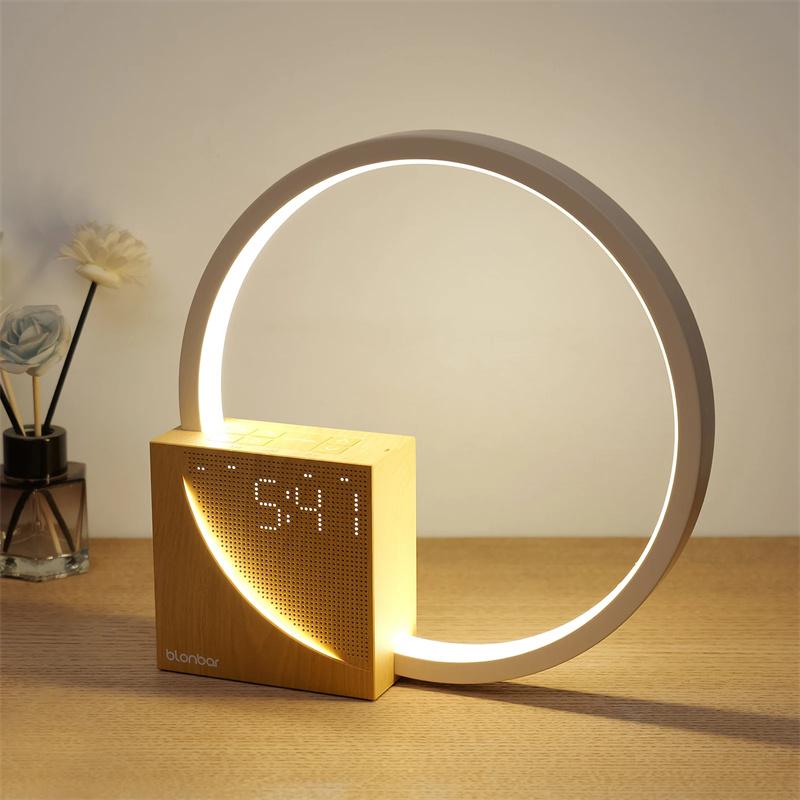 Bedside Lamp Touch Table Lamp With Natural Sounds, Desk Lamp With Alarm Clock, Touch Control 3 Levels Brightness Home Decor 3