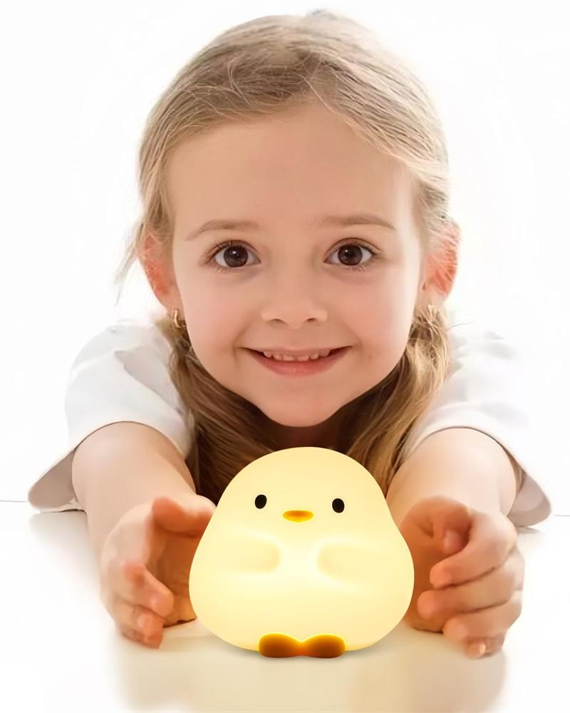 Cute Duck LED Night Lamp Cartoon Silicone USB Rechargeable Sleeping Light Touch Sensor Timing Bedroom Bedside Lamp For Kid Gift Home Decor 3