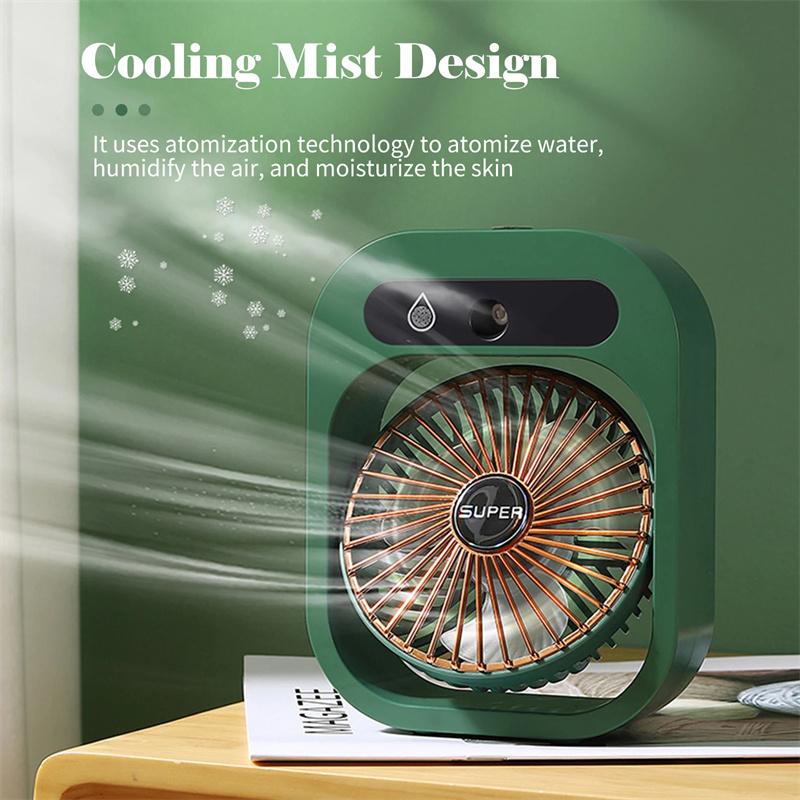 Air Conditioning Fan Desk Misting Fan Air Cooler Cooling USB Rechargeable Humidifier Portable Spray Fan With 3 Wind Speeds Mist Fan For Home 3