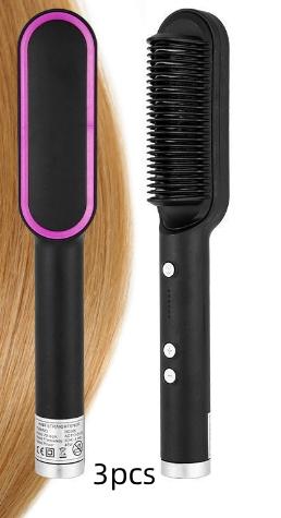 New 2 In 1 Hair Straightener Hot Comb Negative Ion Curling Tong Dual-purpose Electric Hair Brush 48