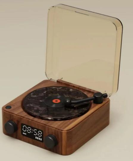 Retro Turntable Speaker Wireless Bluetooth-compatible 5.0 Vinyl Record Player Stereo Sound With White Noise RGB Projection Lamp Effect 12