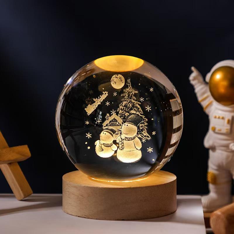 Luminous Starry Sky And Planets Moon Moon Crystal Ball Small Night Lamp Projection Ambience Light Creative Gift New Strange Gift 40