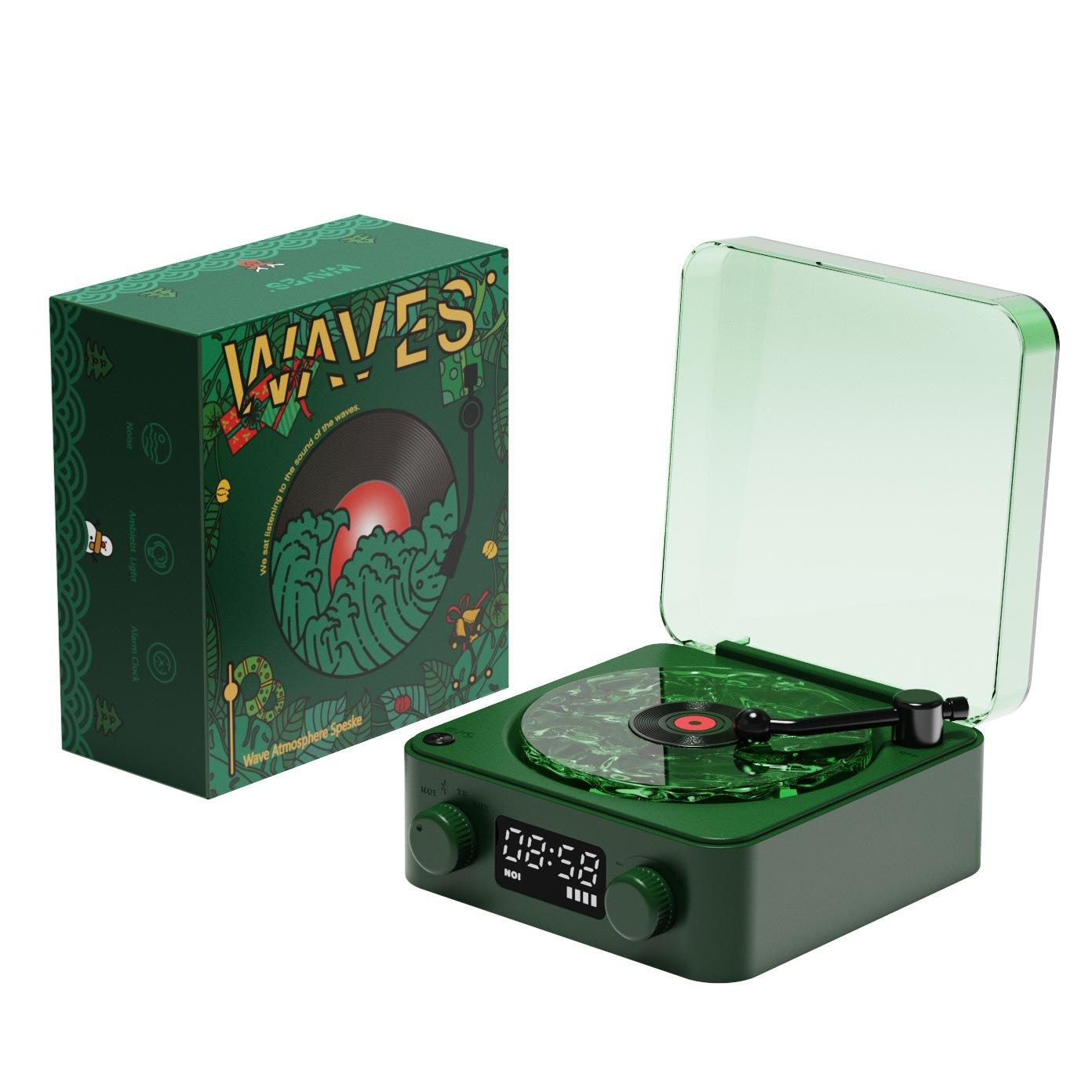 Retro Turntable Speaker Wireless Bluetooth-compatible 5.0 Vinyl Record Player Stereo Sound With White Noise RGB Projection Lamp Effect 14