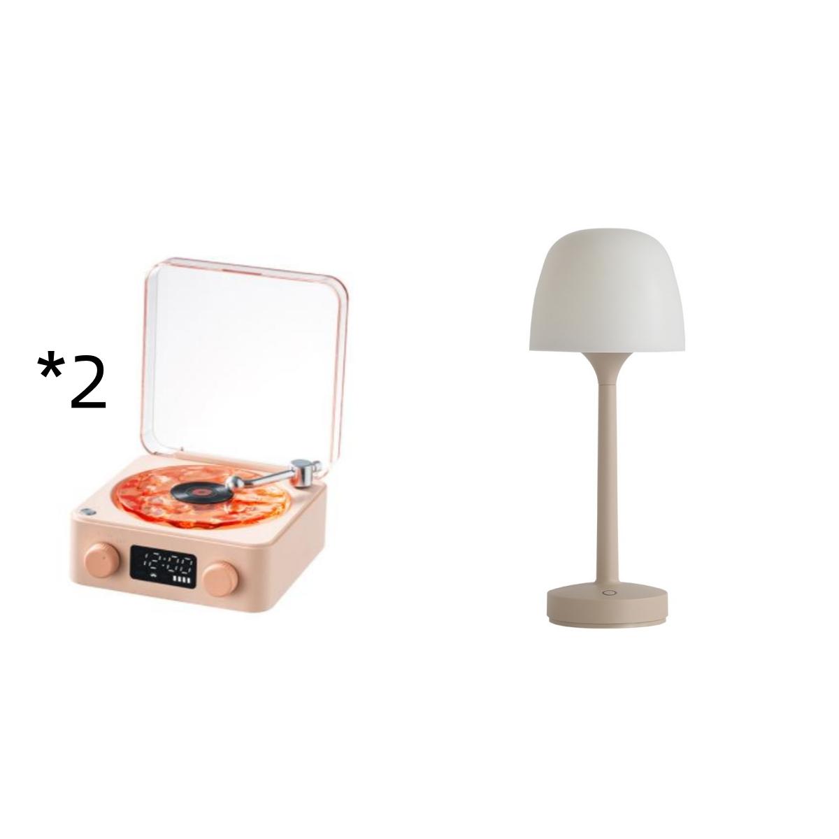 Retro Turntable Speaker Wireless Bluetooth-compatible 5.0 Vinyl Record Player Stereo Sound With White Noise RGB Projection Lamp Effect 25