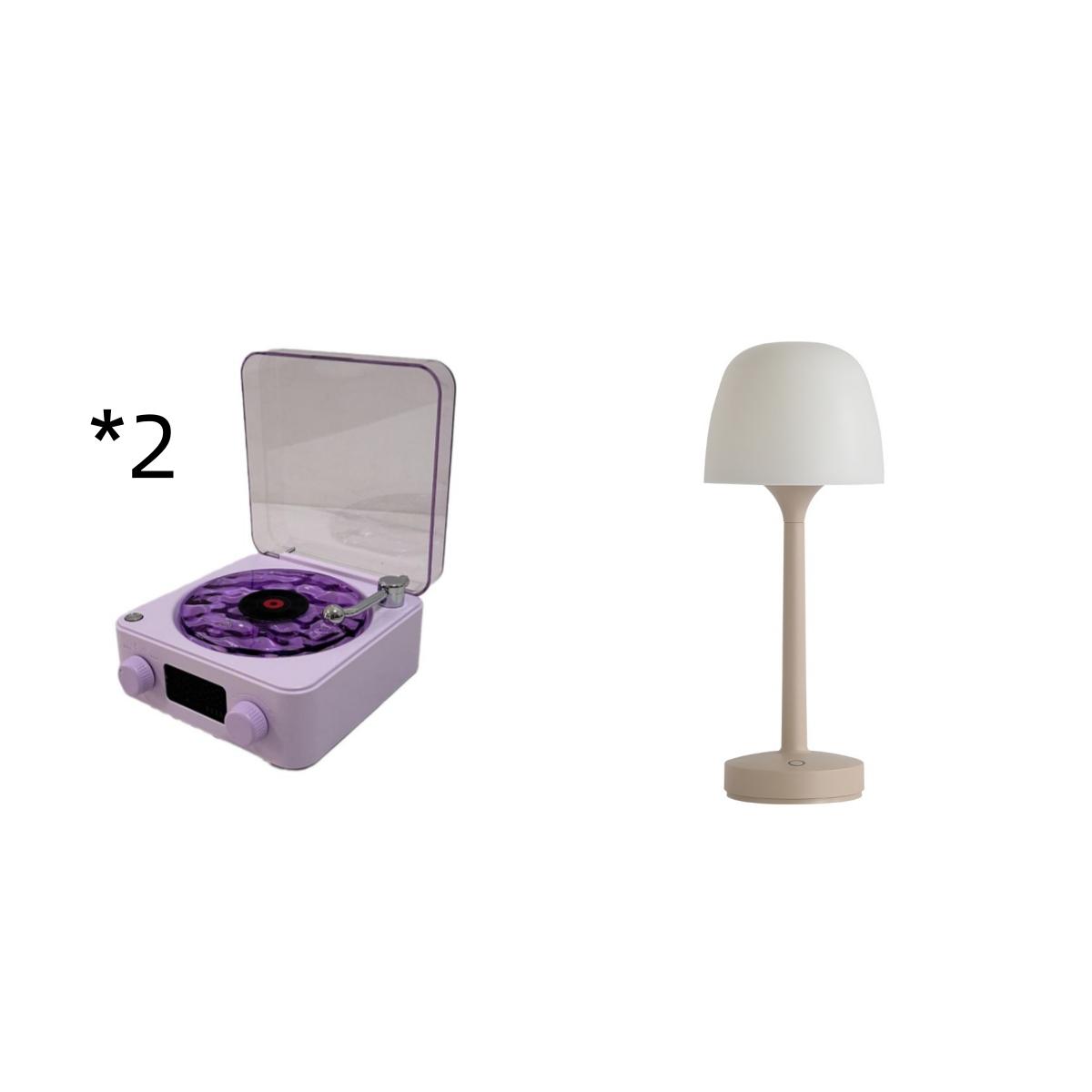 Retro Turntable Speaker Wireless Bluetooth-compatible 5.0 Vinyl Record Player Stereo Sound With White Noise RGB Projection Lamp Effect 24