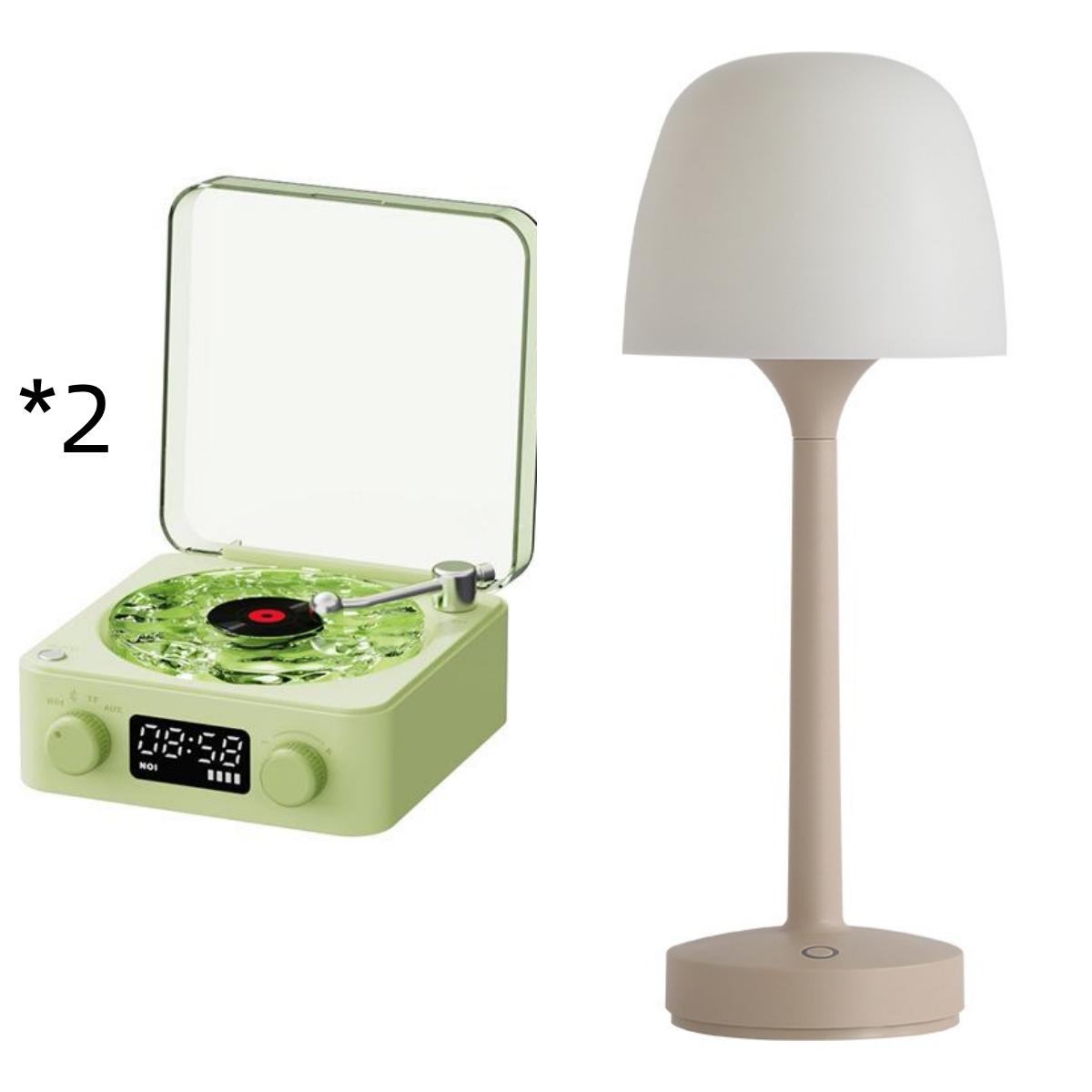 Retro Turntable Speaker Wireless Bluetooth-compatible 5.0 Vinyl Record Player Stereo Sound With White Noise RGB Projection Lamp Effect 26