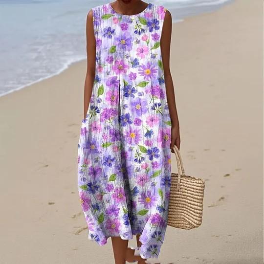 Sleeveless Casual Print Temperament Long Dress Dress Slim Fit 8