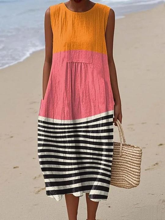 Sleeveless Casual Print Temperament Long Dress Dress Slim Fit 6