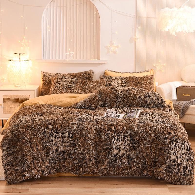 Luxury Thick Fleece Duvet Cover Queen King Winter Warm Bed Quilt Cover Pillowcase Fluffy Plush Shaggy Bedclothes Bedding Set Winter Body Keep Warm 14