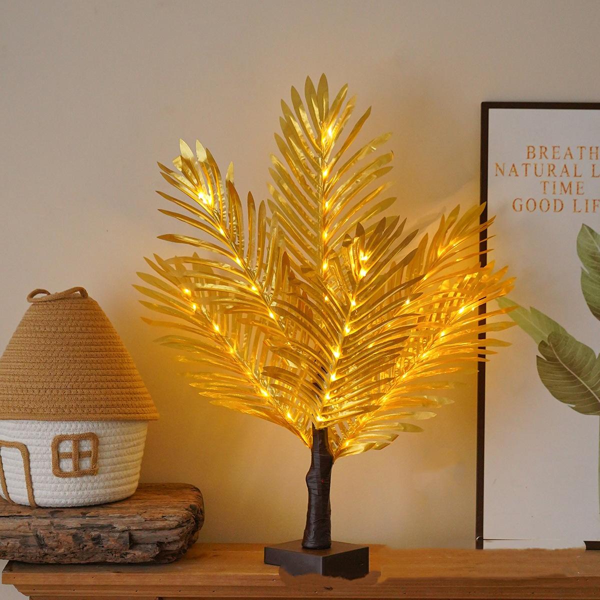 Green Leaf LED Tree Lamp Bedroom Room Decor Table Lamp 13