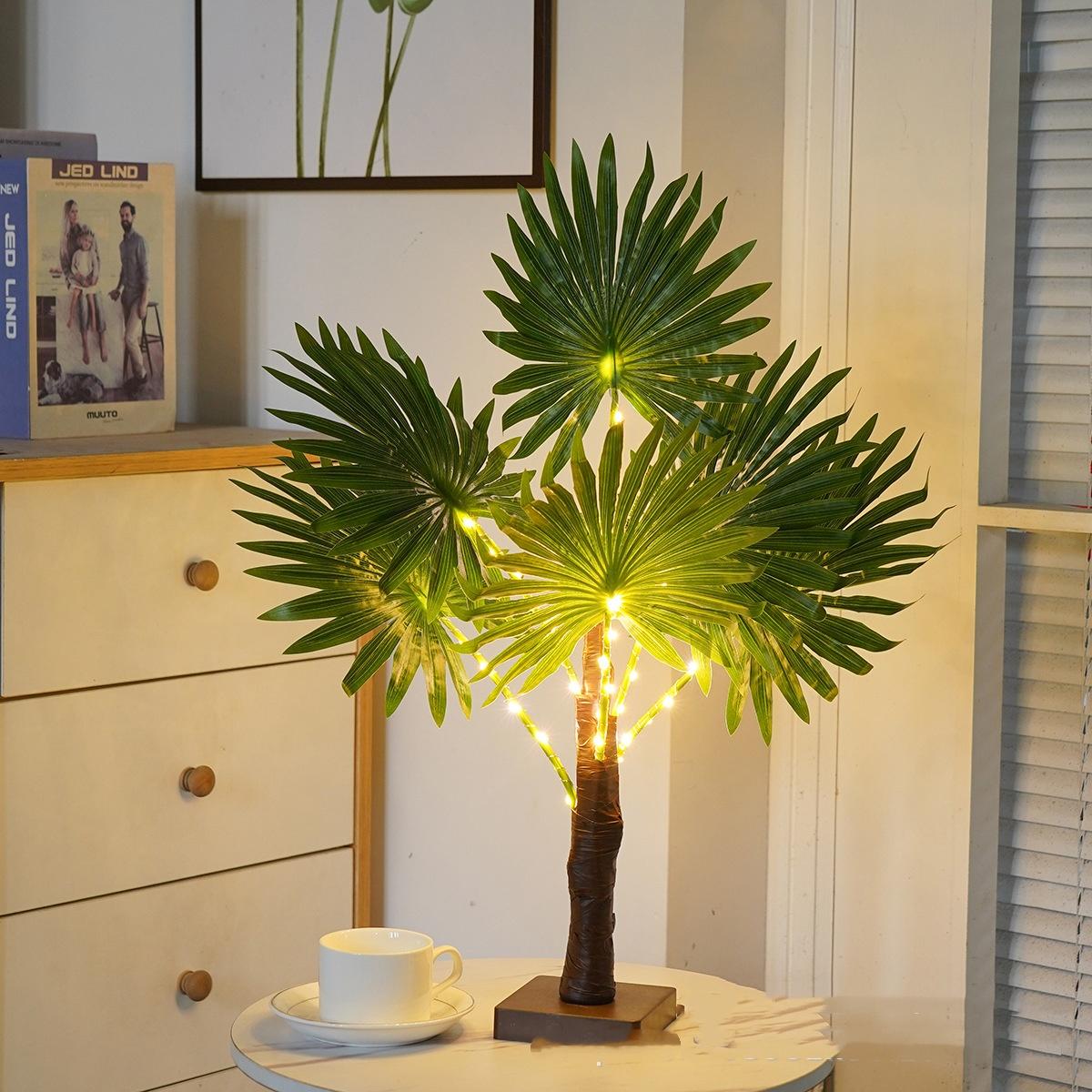 Green Leaf LED Tree Lamp Bedroom Room Decor Table Lamp 11