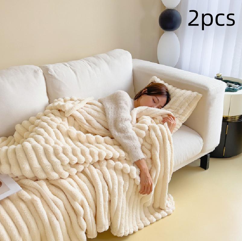 Soft Wind Bubble Velvet Blanket Warm Solid Rabbit Fur Blankets Double-sided Thickening Cover Throw Warm Fur Blanket 17