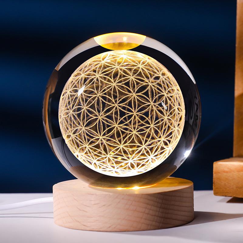 Luminous Starry Sky And Planets Moon Moon Crystal Ball Small Night Lamp Projection Ambience Light Creative Gift New Strange Gift 43