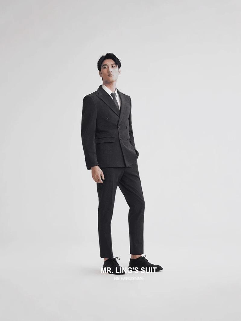 Men's Plus-Size Business-Casual Three-Piece Suit Set 3