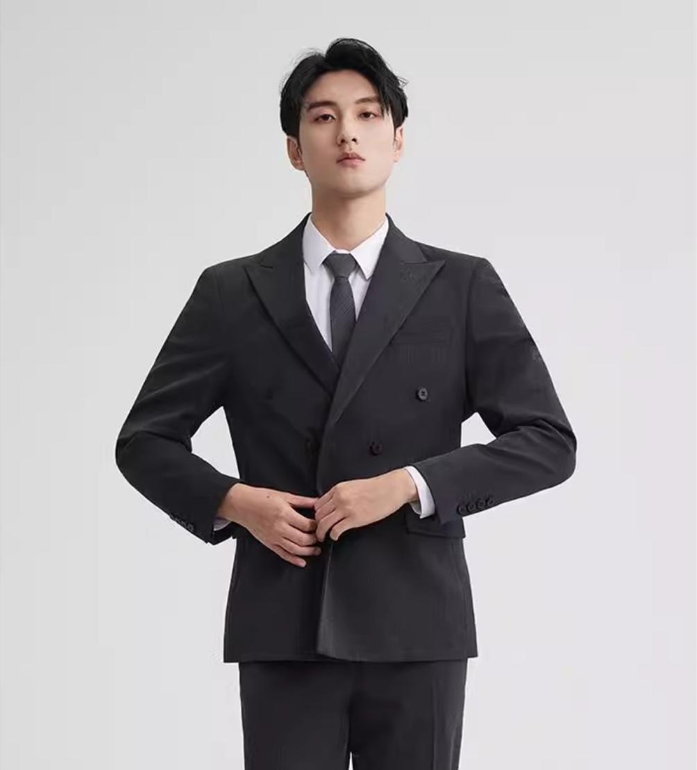 Men's Plus-Size Business-Casual Three-Piece Suit Set 4