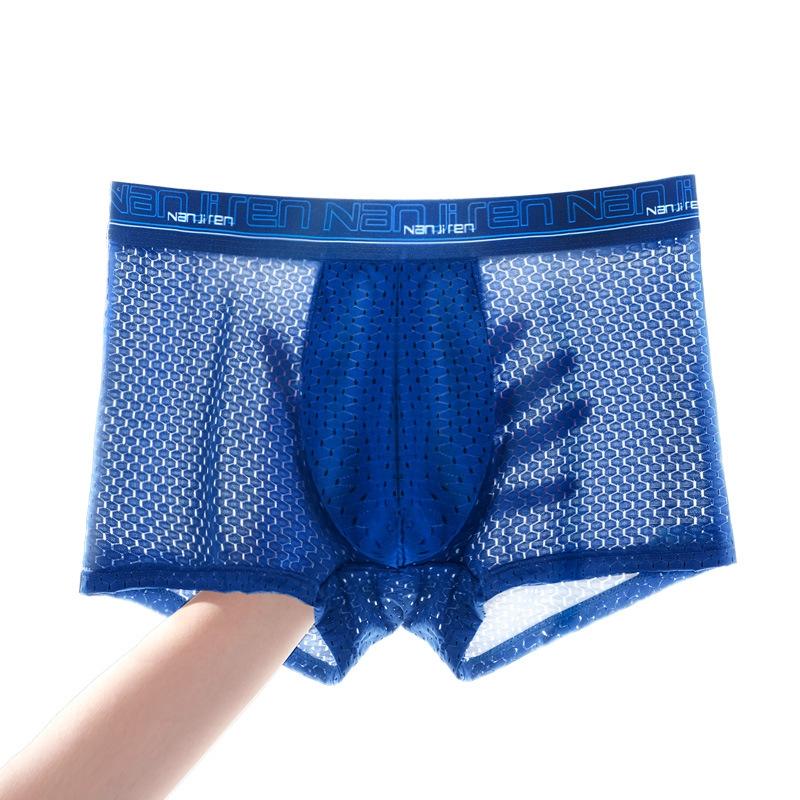 Ice Silk Mesh Summer Youth Sports Comfortable Breathable Boxer Briefs For Men 11